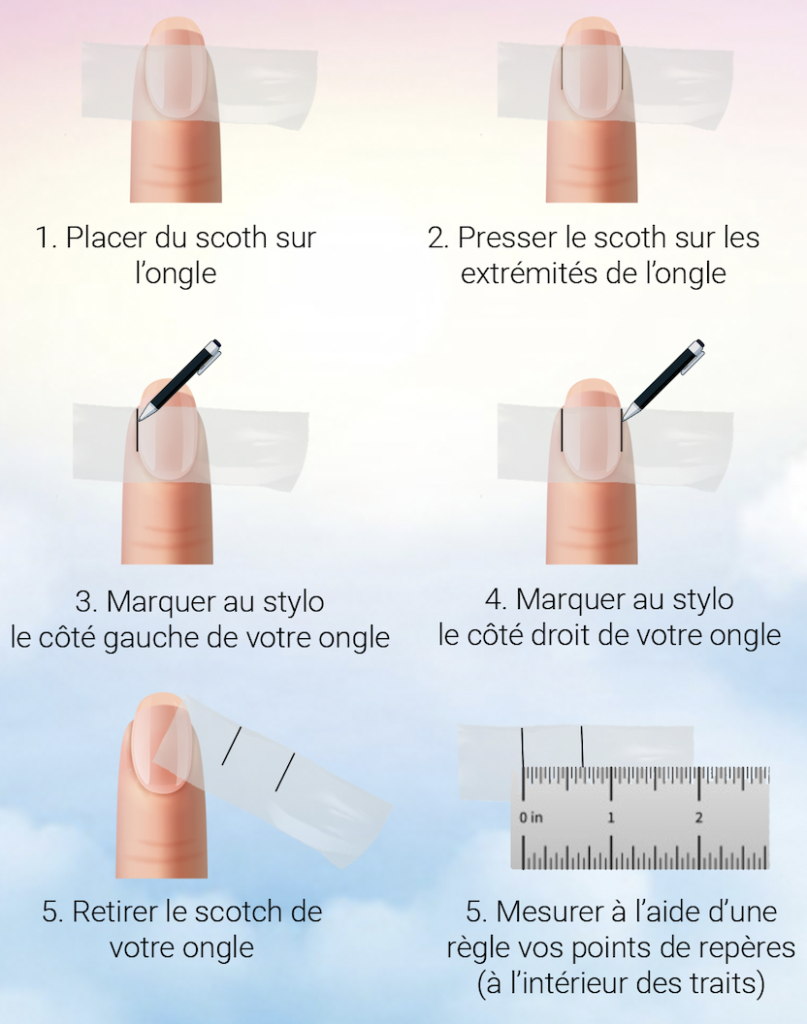 Mesures press-on-nails rosecoranails